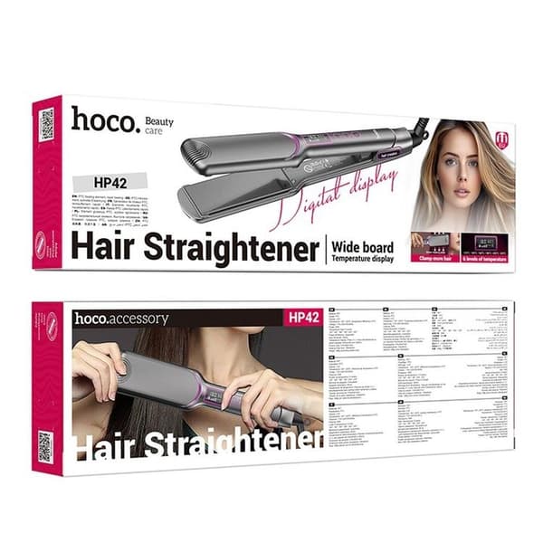 Hoco Hair Plattång Med Display - Grå