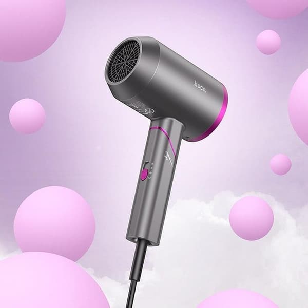 Hoco Hårtork Foldable - Rosa/Grå