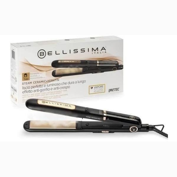 Bellissima Plattång MY PRO STEAM CERAMIC &amp; KERATIN B28 200 Svart, Guld