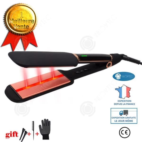 INN Wide Plate Infraröd Termostat Negativ Ion Plattång Professionell Frisörsalong Styling Float Ion Clip