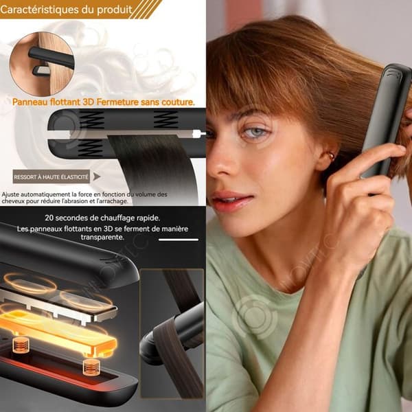 INN LED sladdlös plattång för hår 3000 mah 4 nivåer justering USB negativ jon hårvård plattång för curling och plattning