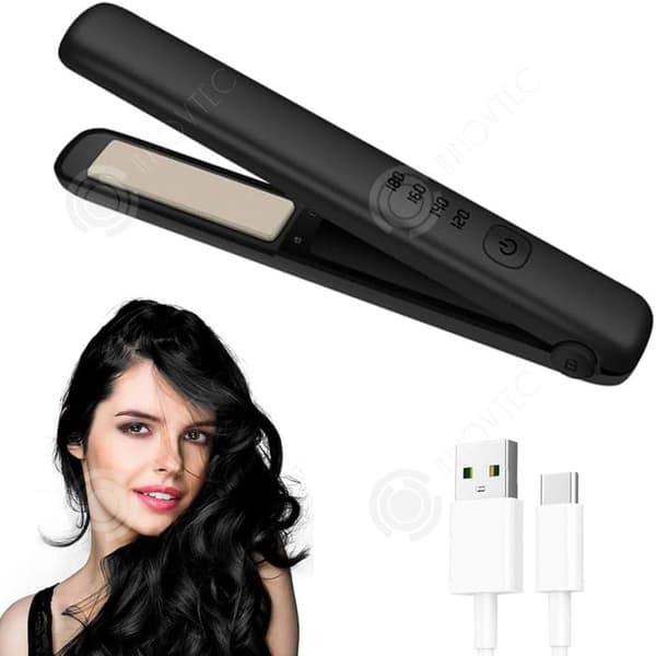 INN LED sladdlös plattång för hår 3000 mah 4 nivåer justering USB negativ jon hårvård plattång för curling och plattning