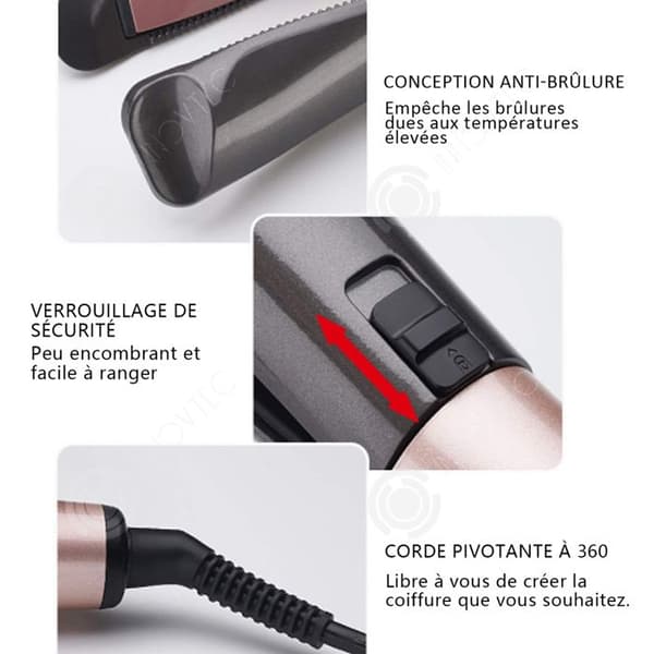 INN Plattångare 110-230 grader Celsius Uppvärmda hårrullare Glaserad keramisk beläggning Spiral Twist Curling Iron Temperaturdisplay