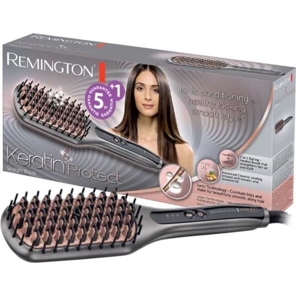 Rätningsborste - Remington - CB7480 - Jonisk - 3 temperaturer - Keramisk beläggning Svart, Silver