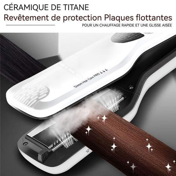 TD® Steam Hair Plattång 2-i-1 Negativ Ion Plattång och locktång Perfekt frisyr, rakt eller lockigt hår, multifunktionell styler
