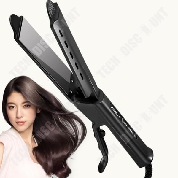 TD® Black Hair Plattång 2 i 1 Advanced Hair Plattång Keramisk design Frisörtillbehör Termostat XL Platta 110 mm med vård