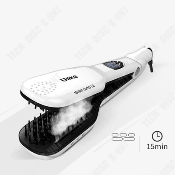 TD® Steam hårkam elektrisk plattång frisör plattång plattång curler dubbel användning svart och vit vacker