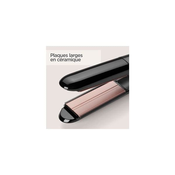 Ångplatta - Babyliss - Steam Smooth ST493E - Svart - Fasade kanter - 3030050181081