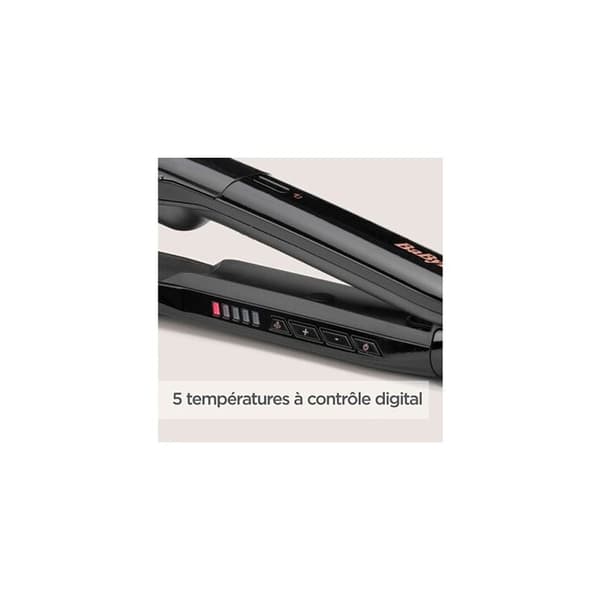 Ångplatta - Babyliss - Steam Smooth ST493E - Svart - Fasade kanter - 3030050181081