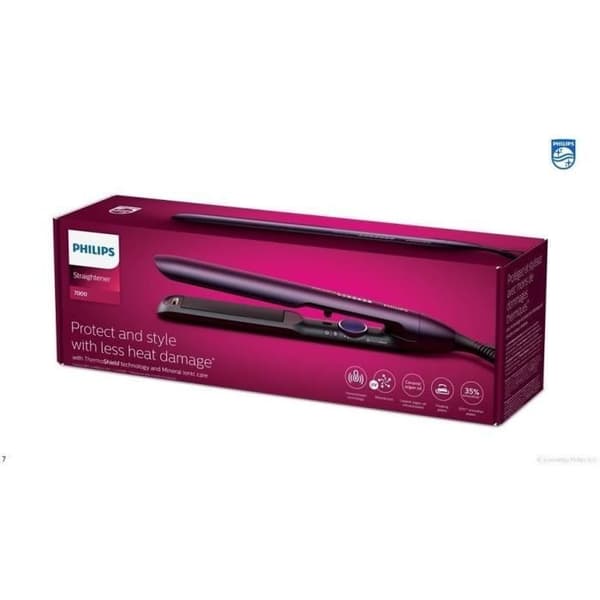 Elektrisk plattång - PHILIPS - BHS752/00 - Serie 7000 bordeaux - Keramisk platta