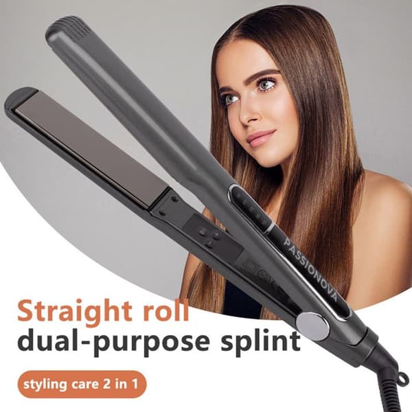 2-i-1 plattång PASSIONOVA 143W 480℉ Snabbvärmande klämplatta Fluffig locktång Bärbar plattång för hår