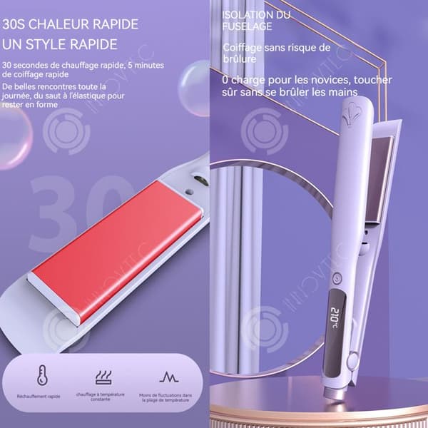 INN Hair Straightener 45W Ceramic Extra Special tjockt lockigt och långt hår Keramisk LCD-skärm med negativa joner Plattjärn