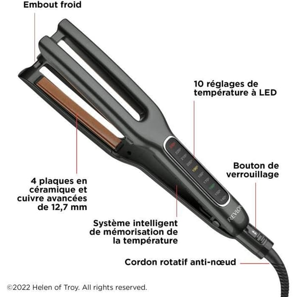 REVLON RVST2204 plattång - dubbel koppar och keramisk platta - upp till 235°C