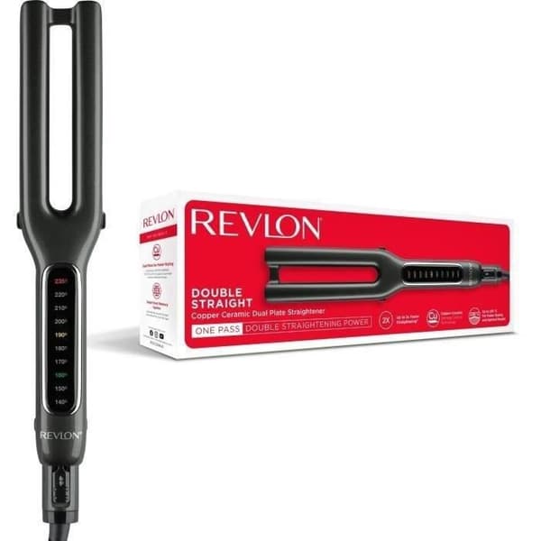REVLON RVST2204 plattång - dubbel koppar och keramisk platta - upp till 235°C Svart