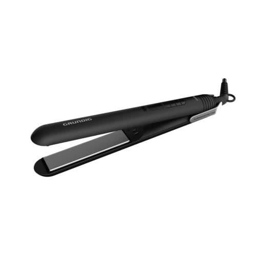 Plattång / Curler - Grundig - HS7034 TU - Jonisk teknologi - Keramisk beläggning - 6 temperaturer Svart, Silver