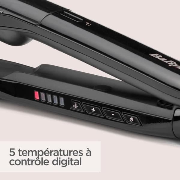 BABYLISS ST492E Steam Straight -höyrysuoristin - 39 mm leveät keraamiset levyt - 5 lämpötilaa 150°C-230°C - edistynyt keraaminen lämmitin