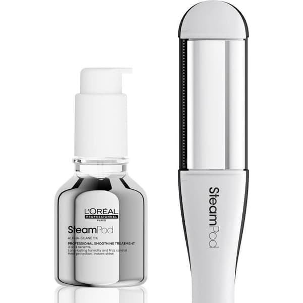 SteamPod 4 - Ammattimainen höyrysuoristusrauta ja kiharrin - L'ORÉAL PROFESSIONNEL - 3 lämpötilaa - Työkalu + Tiivistetty silottava hoitoaine