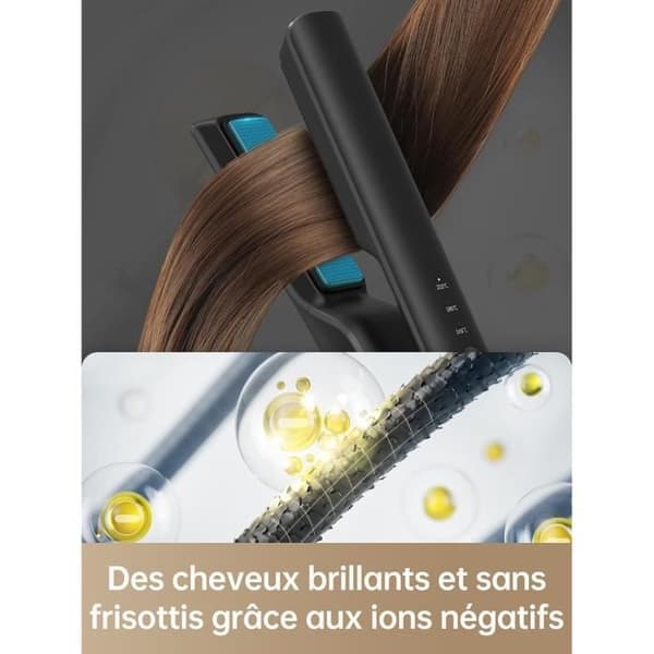 Sladdlös plattång - DREAME Hair Glamour - Svart