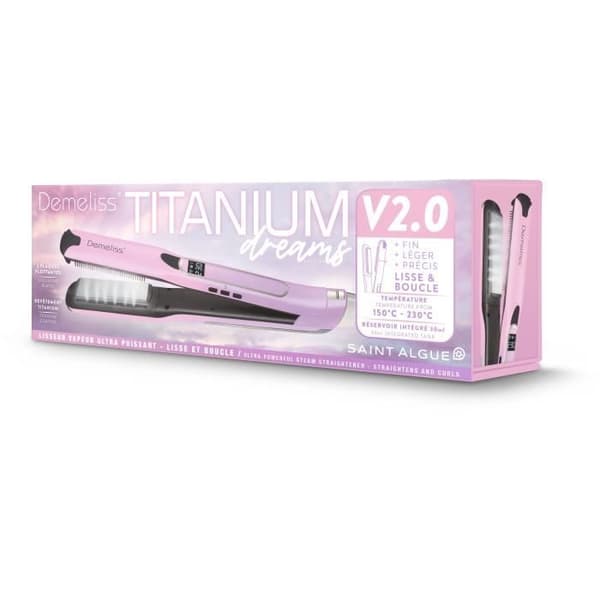 Ångplattång - SAINT ALGUE Demeliss TITANIUM V2.0 - Ultrakraftfull ångplattång - Rosa/Lila färg