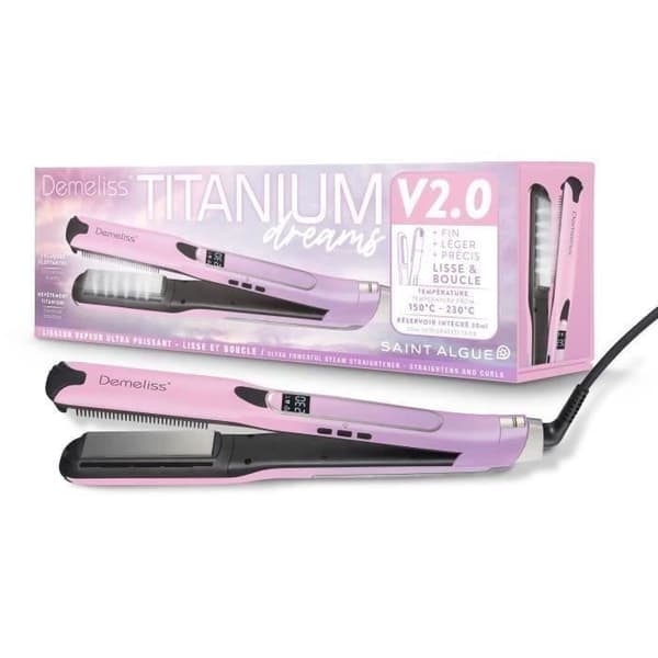 Ångplattång - SAINT ALGUE Demeliss TITANIUM V2.0 - Ultrakraftfull ångplattång - Rosa/Lila färg