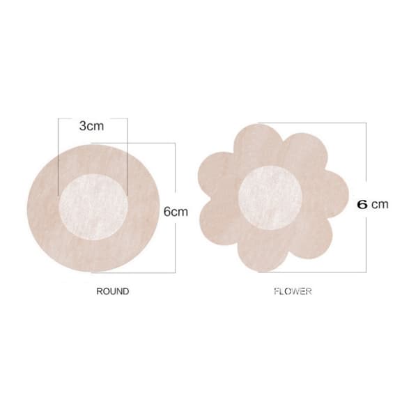 Liimautuvat kukkamuotoiset nänninpäälliset beige