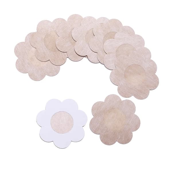 Självhäftande Blomformade Nipple Covers Beige