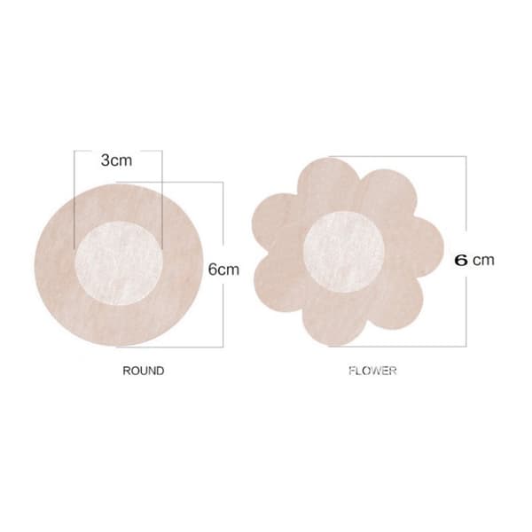 Självhäftande Blomformade Nipple Covers Beige