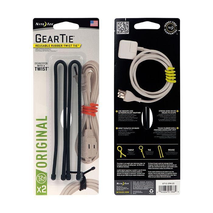 gummerad vajer, 2-PACK 2p NITE IZE GEAR TIE 12 inches/ 30 cm