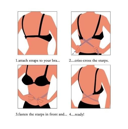 Low Back Bra Strap - BH-Bands Gömmare (3-Pack)