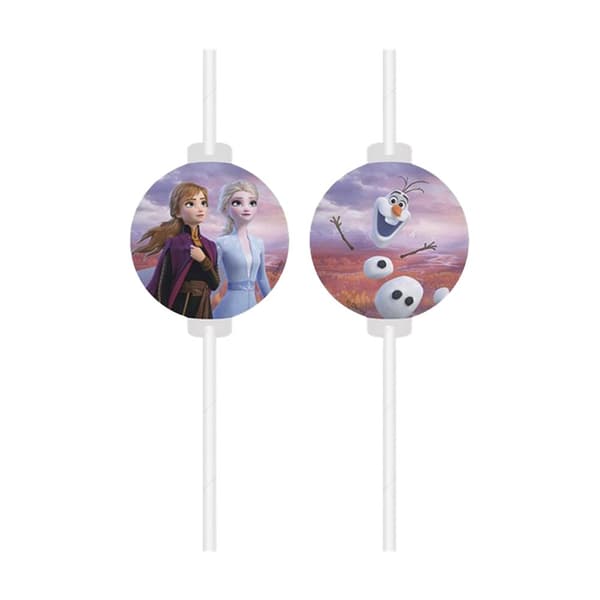 Frozen 2 Disposable Party Drinking Straws (Pack of 4)