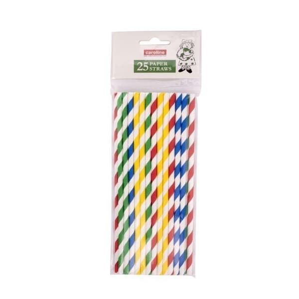 Castleview Randiga papperssugrör (25 st) Multicoloured One Size