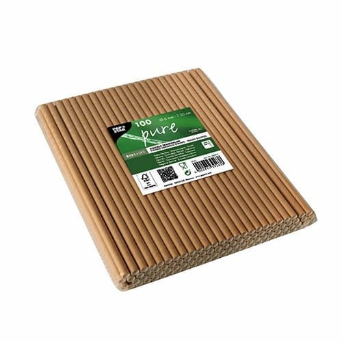 Papperssugrör naturfärgat böjbart 100-pack - miljöcertifierat