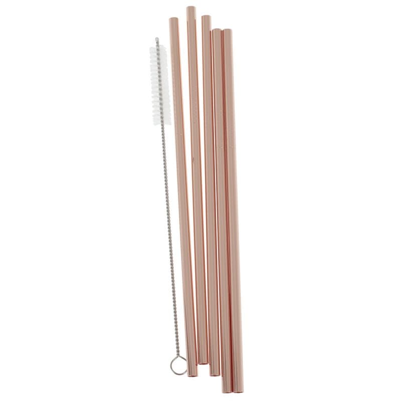 Sugrör Metall Återanvändningsbara Roséguld, 5-pack