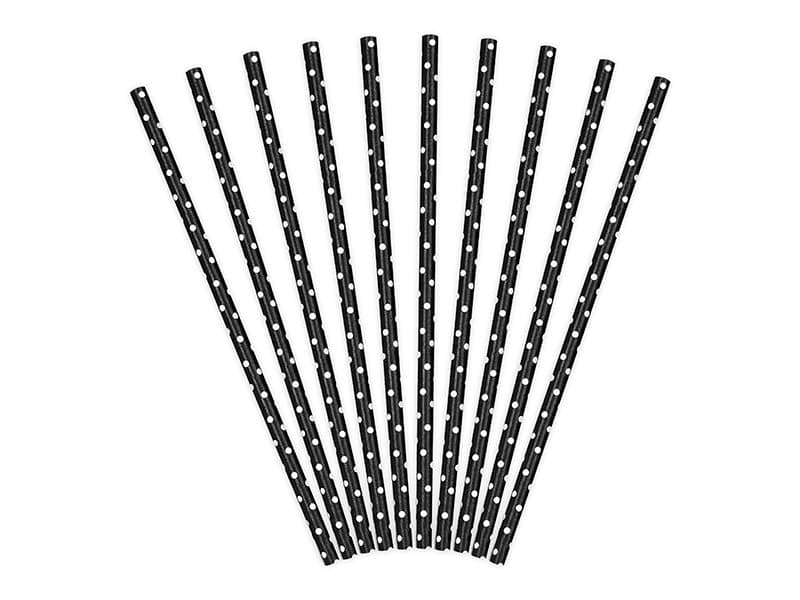 Sugrör Svart Prickiga, 10-pack