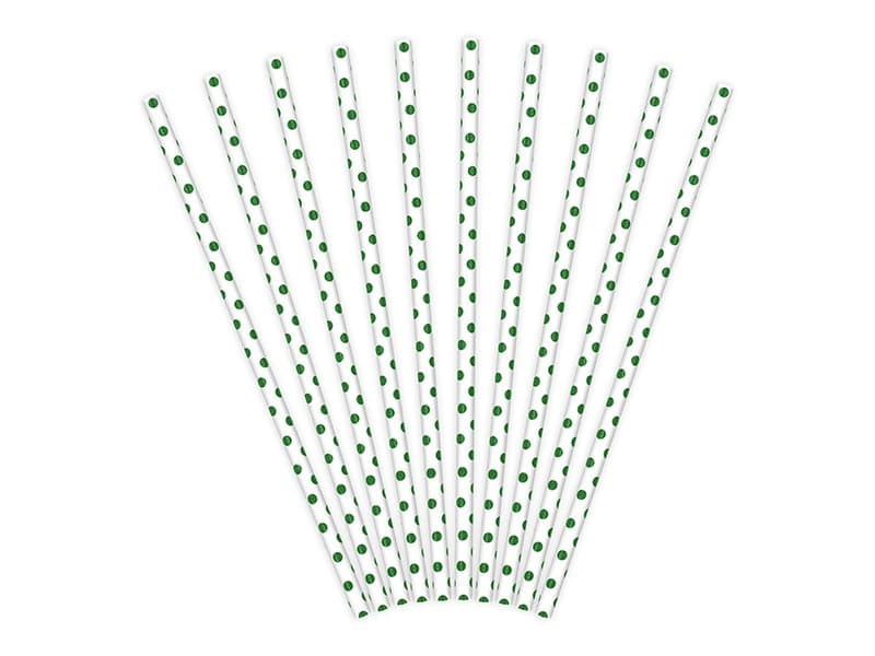Sugrör Grön Prickiga, 10-pack