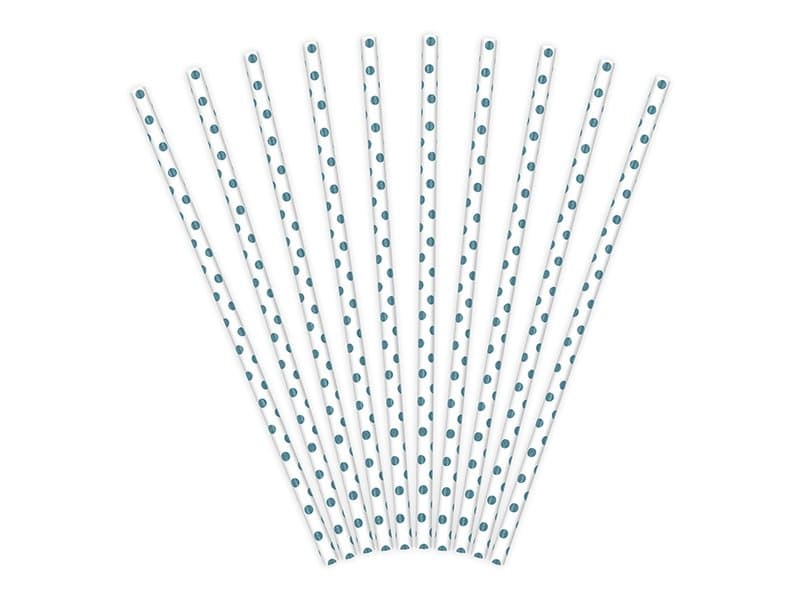 Sugrör Turkos Prickiga, 10-pack