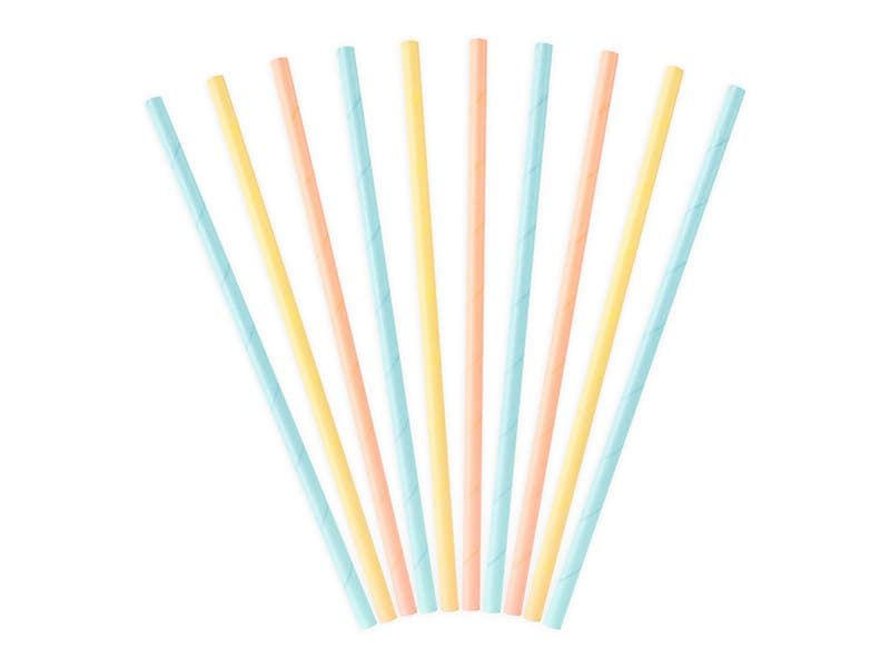 Sugrör pastell, 10-pack