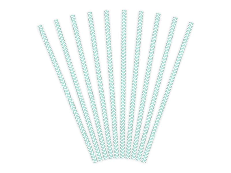 Papperssugrör Sicksack Ljusblå, 10-pack