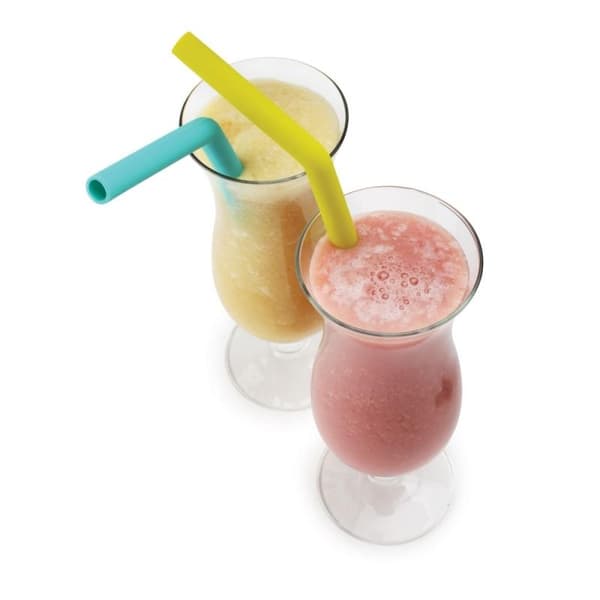 Sugrör 6 st m borste för Smoothie / Milkshake, silikon