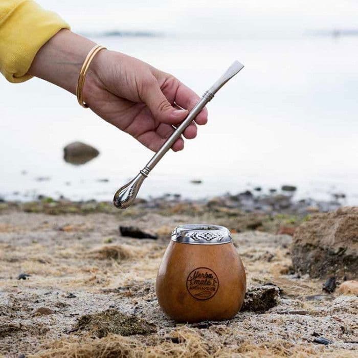 Halmrör i rostfritt stål med integrerat filter för te och infusioner.