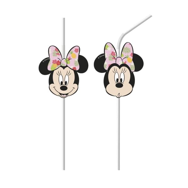 Disney Minnie Mouse Tropical Disposable Straws (Pack of 6) Multicoloured One Size