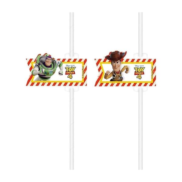 Toy Story Paper Straw (Pack of 4) White/Yellow/Red One Size