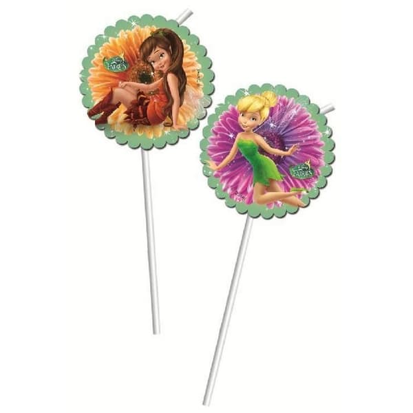 Tinkerbell Straws With Decal (Pack of 6) Multicoloured One Size