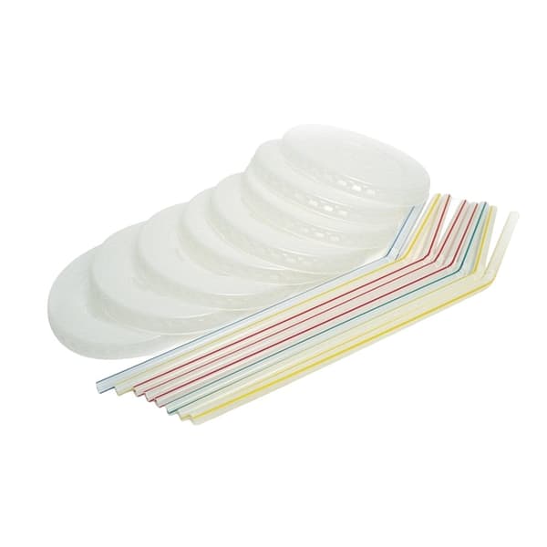 Unique Party Contrast Detail Disposable Straws (Pack of 8) Multicoloured One Size