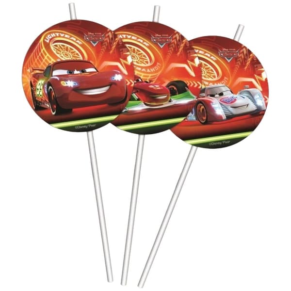 Cars 2 Pipet Disposable Straws (Pack of 6) Multicoloured One Size