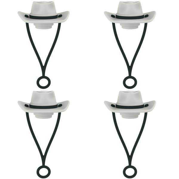 INF 4-pack silikonhalmspetsar, återanvändbara halmkåpor med snörband