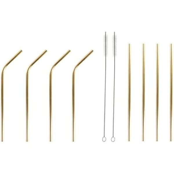 Återanvändbara sugrör - DEKODONIA - S3012380 - Rostfritt stål - Flerfärgad - Set med 10 st
