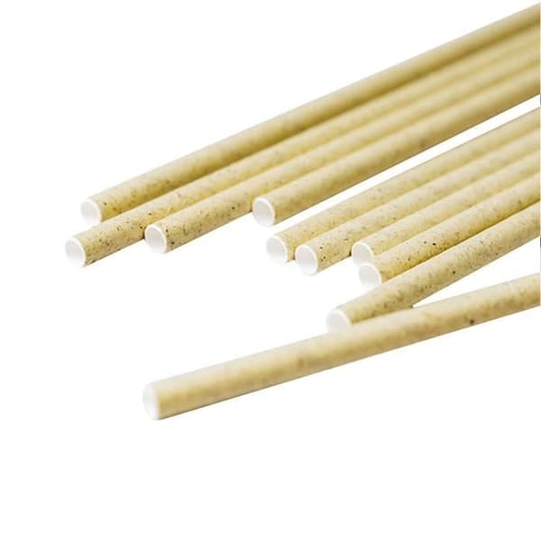 Drickstrån - BIOZOYG - 250 st - 20 cm - Ø6 mm - Oblekt gräspapper