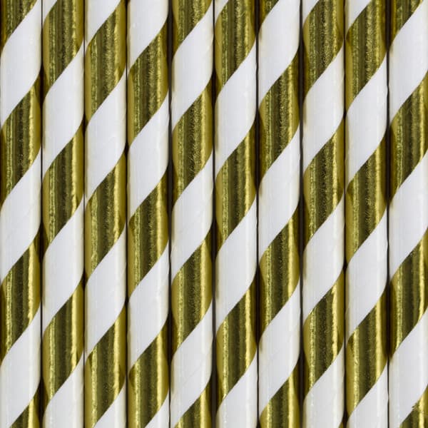 Papperssugrör, guld, 19,5 cm (1 kartong / 50 förpackningar) (1 förpackning / 10 st.)