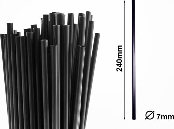 Sugrör 7mm 22cm svart A500 återanvändbar